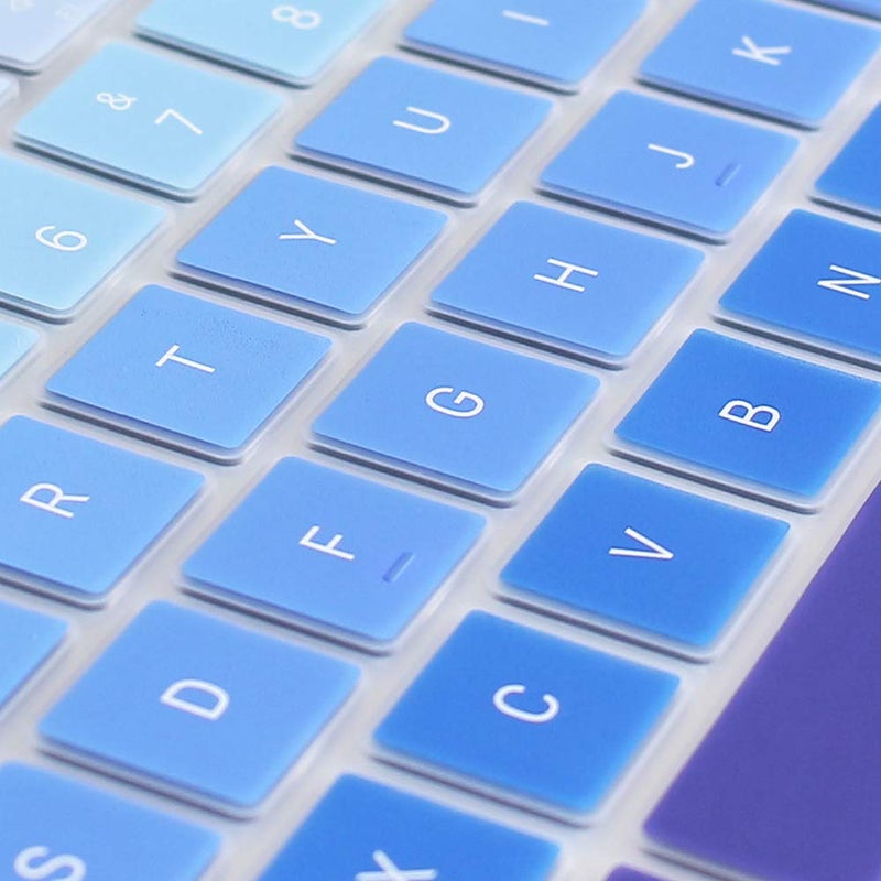 ProElife Ultra Thin Silicone Keyboard Cover Skin for MacBook Air 13 Inch 2021 2020 with Touch ID (MODLE A2179 and A2337 Apple M1 Chip, US Layout) Keyboard Accessories Protector (Ombre Blue) - Image 5